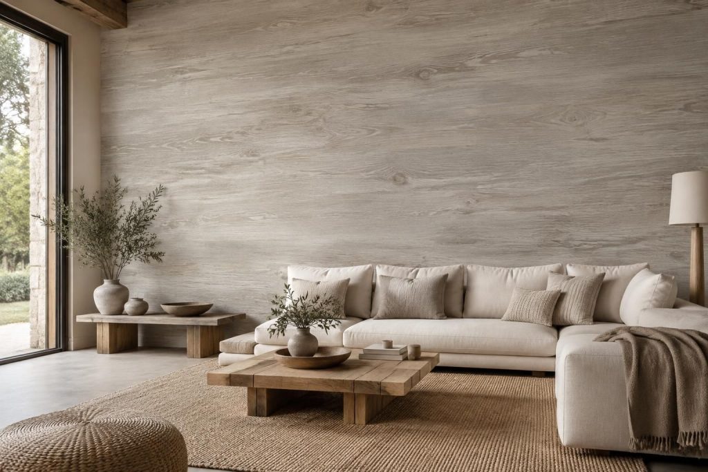 Peinture à effet cérusé : nuances blanches, grises et taupe pour vos murs